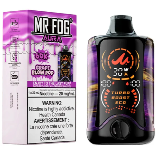 Mr Fog Aura Grape Blow Pop 60K Puffs Disposable Vape