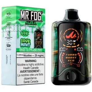 Sour Mint Mr Fog Aura 60K Puffs Disposable Vape - Image 1